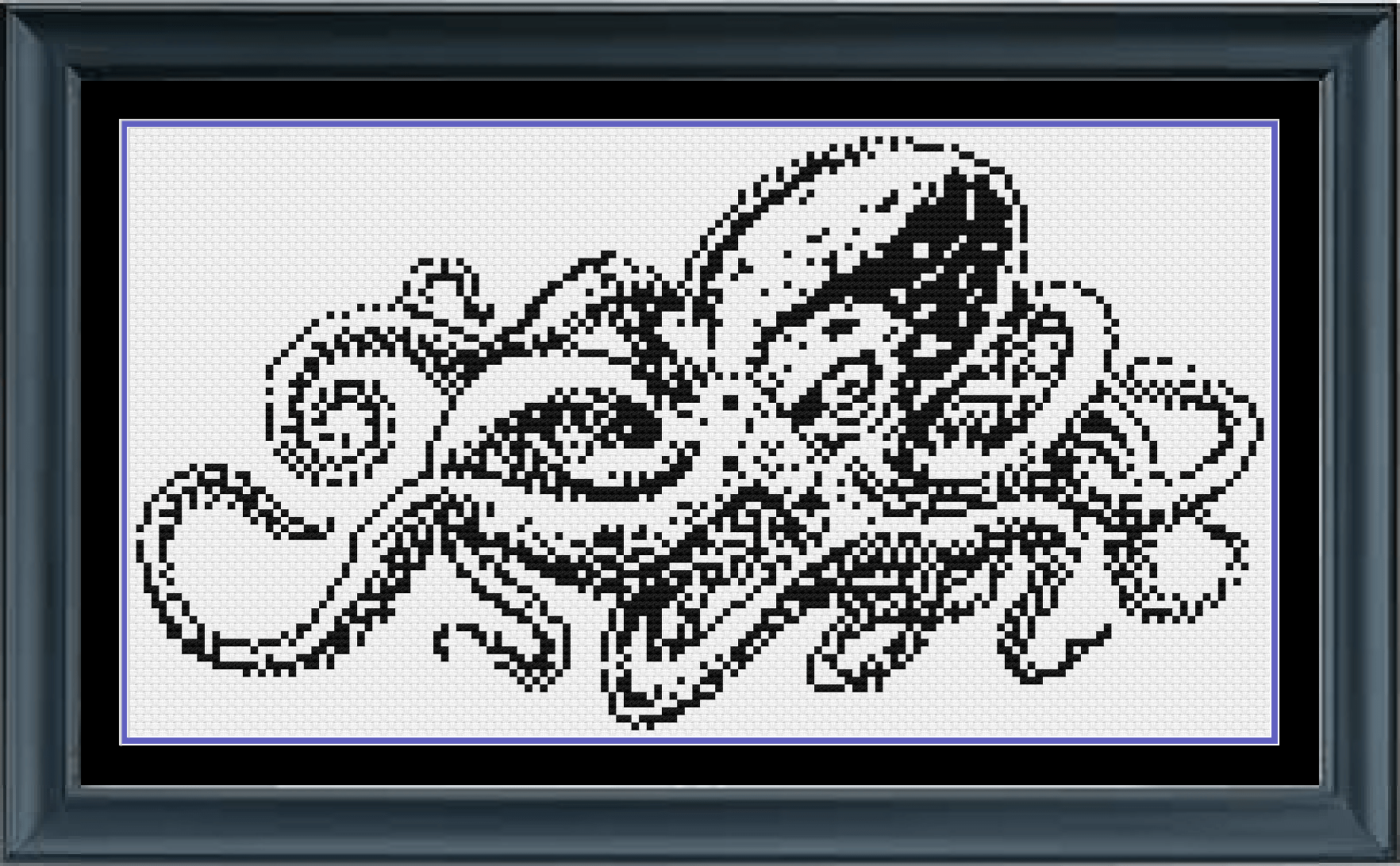 Stitching Jules Design Cross Stitch Pattern Mini Octopus Counted Cross Stitch Pattern | Monochrome Blackwork | Instant Download PDF